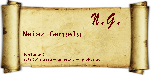 Neisz Gergely névjegykártya
